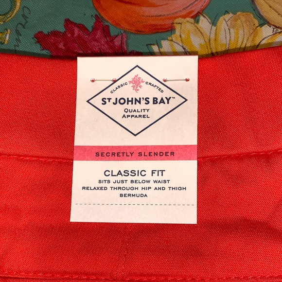 NWT St. John’s Bay Bermuda Secretly Slender Cherry Tomato Shorts Size 14 - Picture 6 of 8